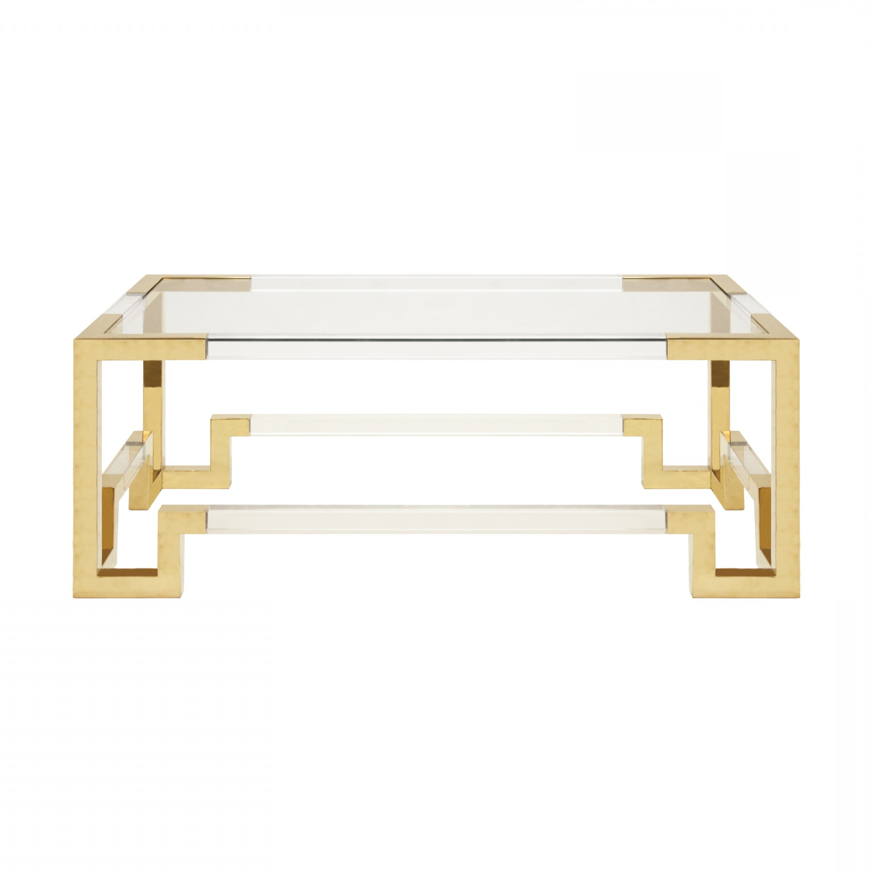 Acrylic Glass And Brass Coffee Tables