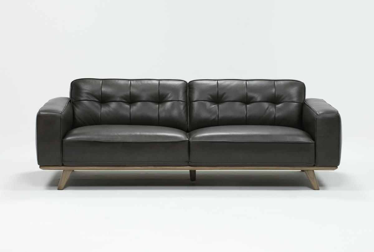Caressa Leather Dark Grey Sofa Chairs