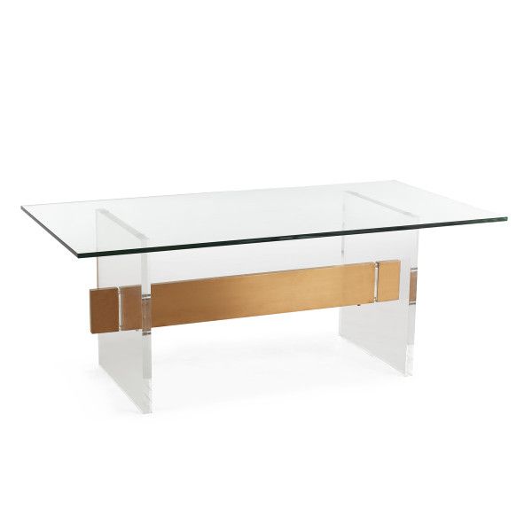 Acrylic, Glass And Brass Coffee Table | Wisteria | Coffee table .