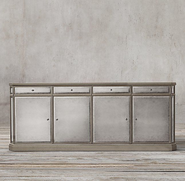 1930s French Mirrored 4-Door Sideboard | Mirrored sideboard .