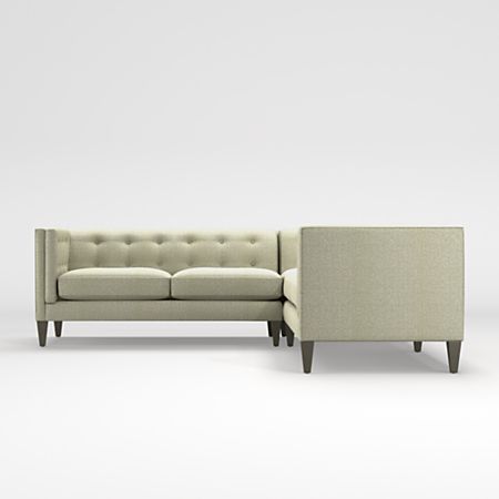 Aidan Grey Tufted Sectional Sofa + Reviews | Crate and Barr