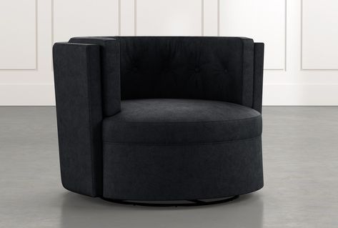 Aidan II Black Swivel Accent Chair - $595 | Accent chairs, Modern .