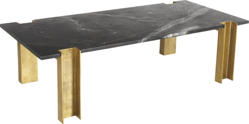 Alcide Rectangular Marble Coffee Table | Black marble coffee table .