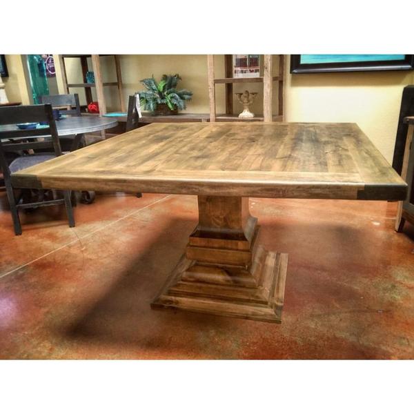 Square Wood Dining Table Alder – La Casona Custom Furnitu