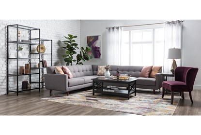 Allie Dark Grey 2 Piece Sectional With Right Arm Facing Sofa .