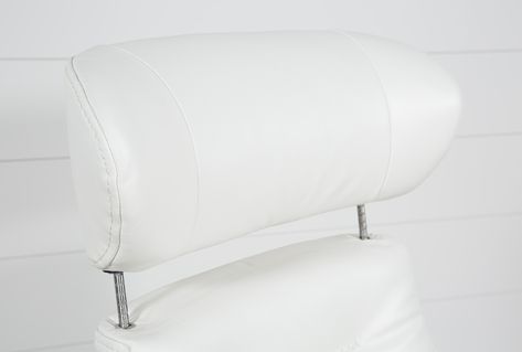 Amala White Reclining Swivel Chair with Adjustable Headrest And .