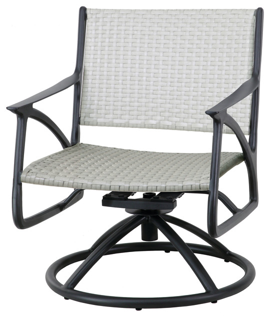 Amari Woven Swivel Rocking Lounge Chairs, Set of 2, Carbon, Mist .