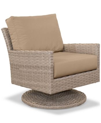 Furniture Amari Parchment Outdoor Swivel Chair With Sunbrella .