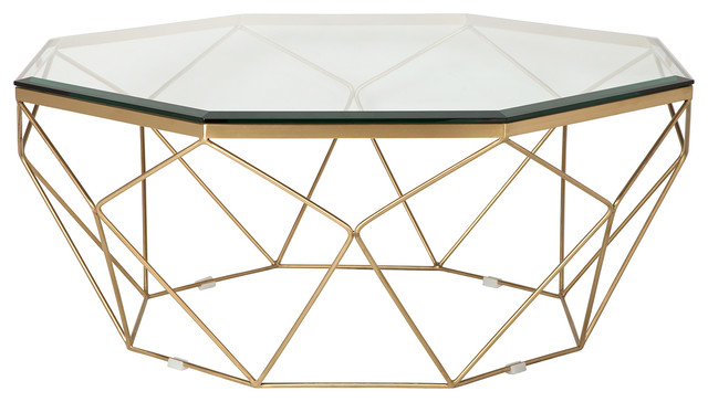 Marlow Antique Brass Coffee Table - Contemporary - Coffee Tables .