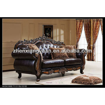 Home furniture wooden sofa faux leather antique sofa | Global Sourc