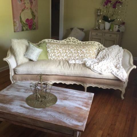 Gorgeous Updated Antique Sofa with Coordinating Chairs for Sale in .
