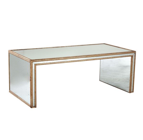 Mirrored coffee table framed w/ gilded wood, gorgeous! | Art deco .