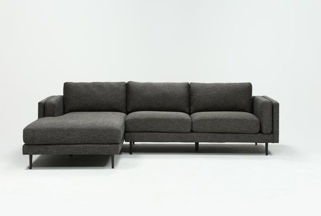 Aquarius Dark Grey 2 Piece Sectional W/Laf Chaise | Living Spaces .