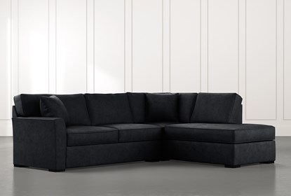 Aspen Black 2 Piece Sectional with Right Arm Facing Chaise .