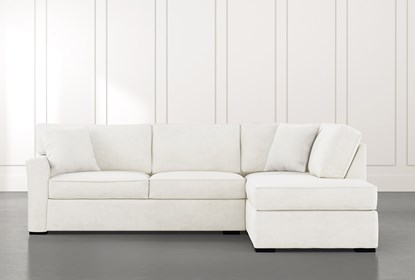 Aspen White 2 Piece Sectional with Right Arm Facing Chaise .