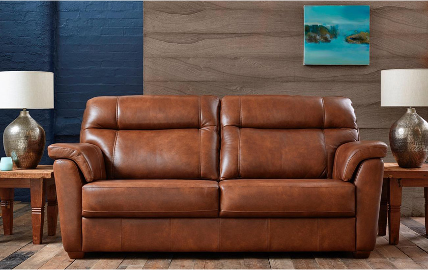Aspen leather 3 seater sofa | Goodyear Furnitu