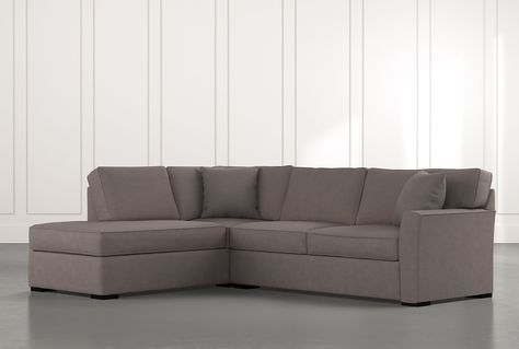Aspen Dark Grey 2 Piece Sleeper Sectional Sofa with left facing .