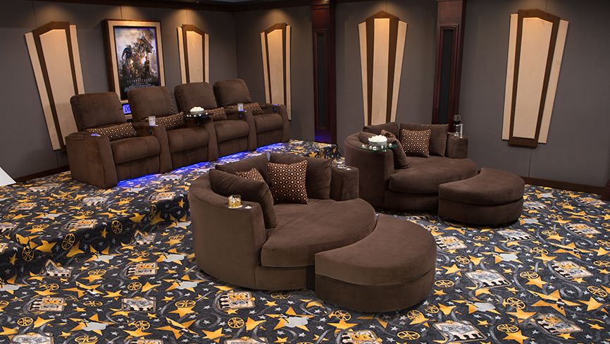 Swivel Cuddle Chair Complete Theater Design | Home theater seating .