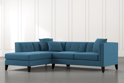 Avery II Teal 2 Piece Sectional with Left Arm Facing Armless .