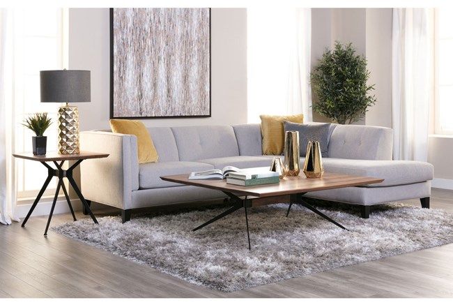 Avery 2 Piece Sectional W/Raf Armless Chaise - 360 | Gold living .