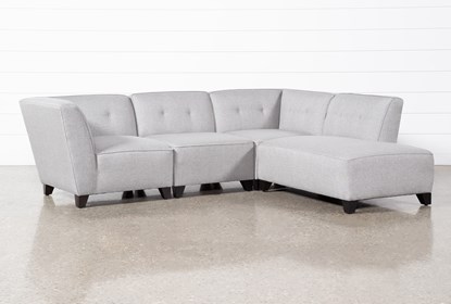 Benton III 4 Piece Sectional With Right Facing Bumper Chaise .