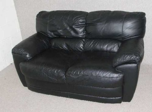 Antiques Atlas - Black Leather 2 Seater So