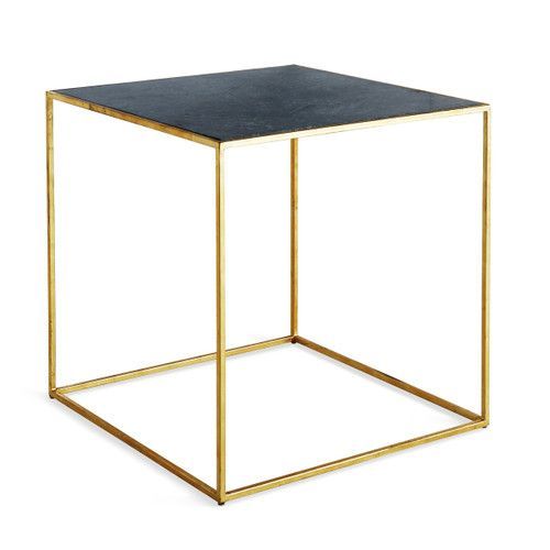 Green Marble & Iron Cube Side Table | Geometric side table, Cube .