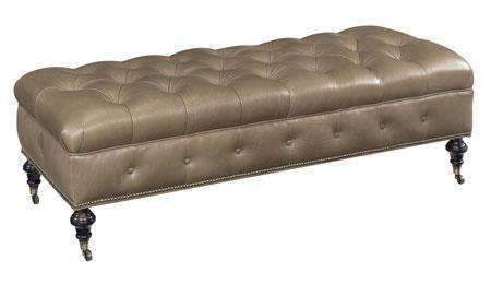 Belport Long Deep Button Tufted Leather Coffee Table Ben