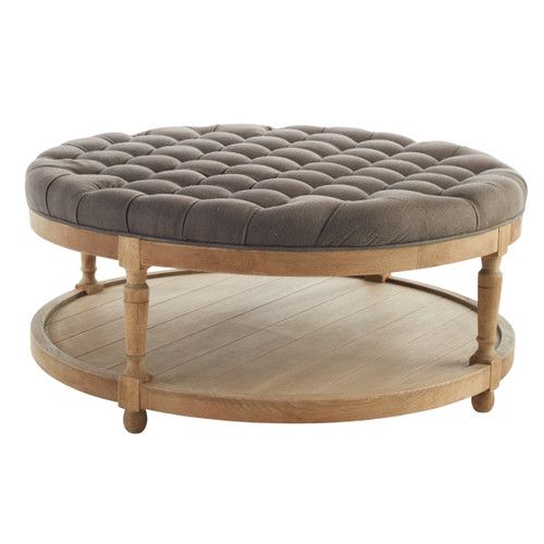 Round Button Tufted Coffee Table - Furniture - Living Room .