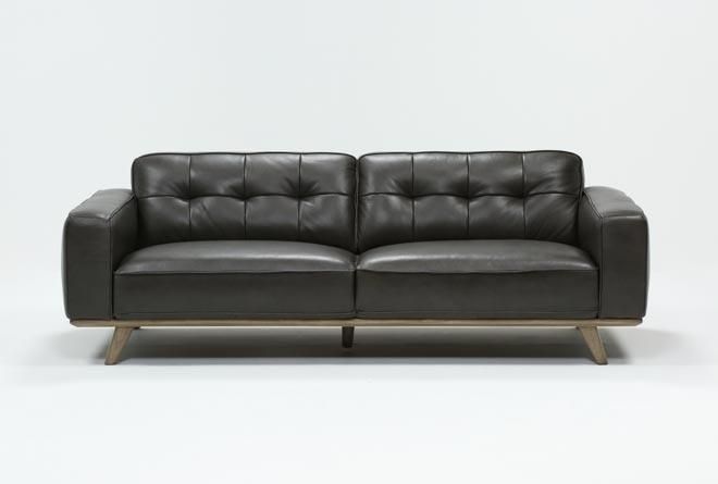 Caressa Leather Dark Grey Sofa | Dark gray sofa, Gray sofa, Sofa .
