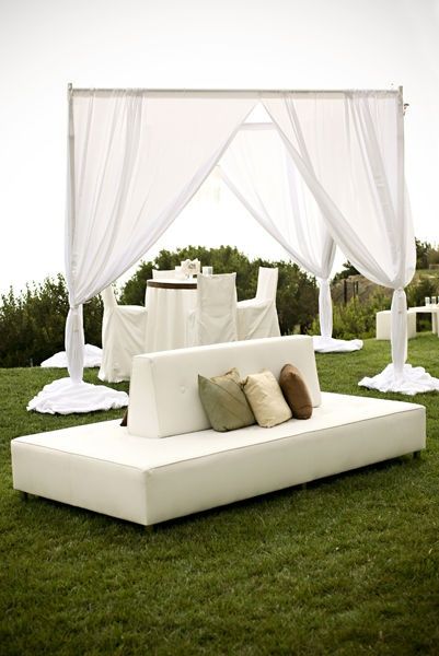 Outdoor curtains, like outdoor room dividers | Cocktail hour decor .