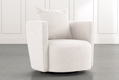 Twirl White Swivel Accent Chair | Living Spac
