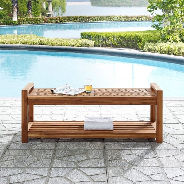 Shop Elephant Point 48-inch Outdoor Chevron Bench by Havenside .