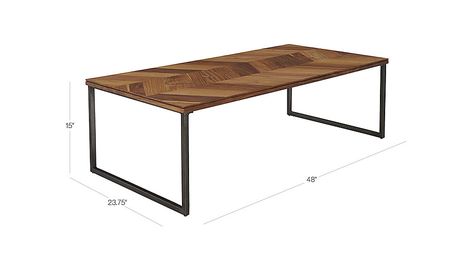 Image with dimension for chevron 48" coffee table | Coffee table .