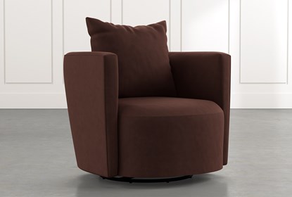 Twirl Brown Swivel Accent Chair | Living Spac