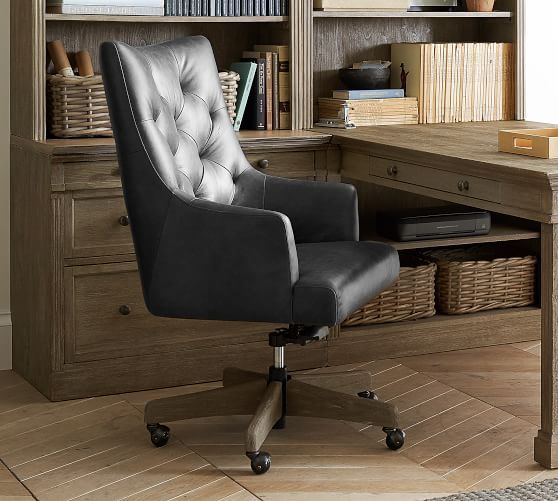 Radcliffe Leather Desk Chair Rustic Brown Base, Legacy Chocolate .