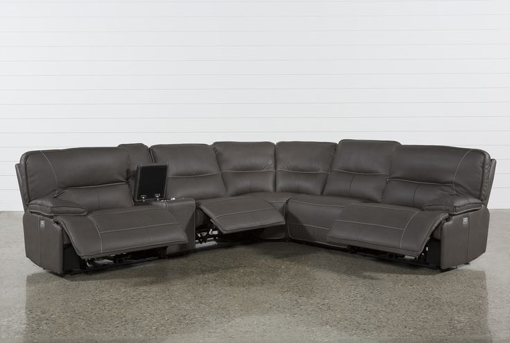Clyde Saddle 3 Piece Power Reclining Sectional W/Power Hdrst & Usb .