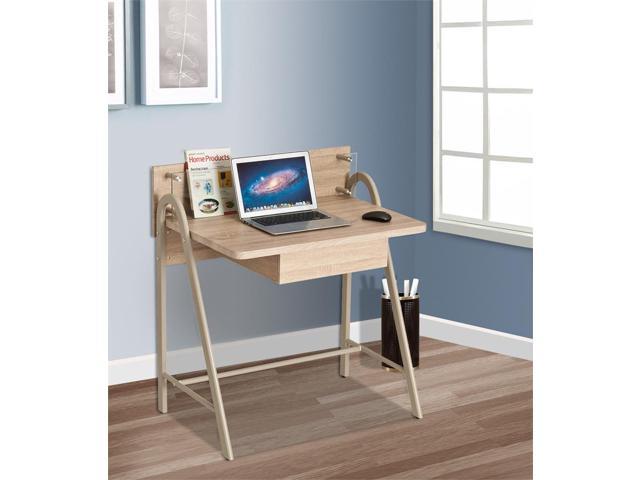 ProHT Home Office Modern Compact Computer Desk, Light Oak, 05012 .