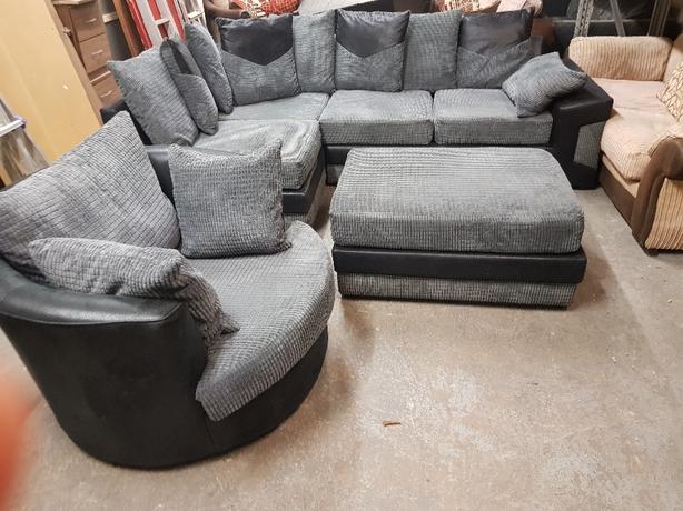 corner sofa and puff and swivel chair Coseley, Wolverhampt