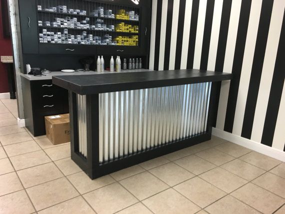 Counter - 6' Rustic style corrugated metal sales counter | Bars .