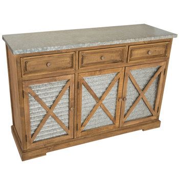 Corrugated Farmhouse Wood Cabinet | Metal cabinet, Wood cabinets .