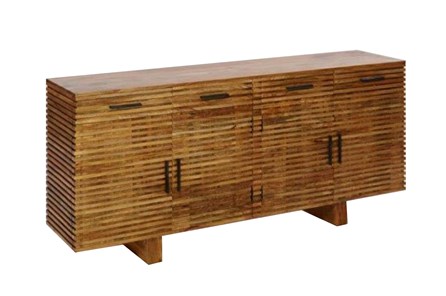 Corrugated Natural 4-Drawer Sideboard | Living Spac