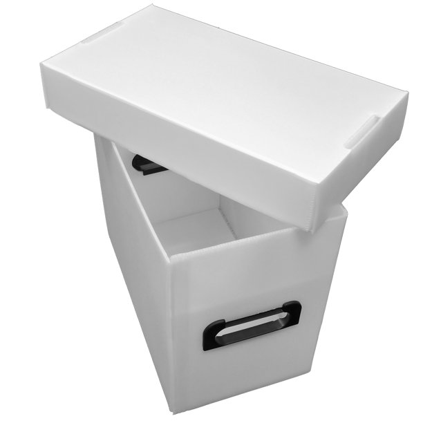 10 Premium Plastic Magazine Storage Boxes - White - Archival Safe .