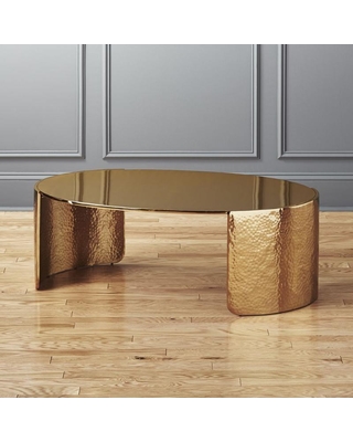 Here's a Great Deal on Cuff Hammered Gold Coffee Table by C