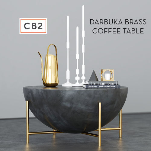 CB2 Darbuka brass coffee table 3D | CGTrad