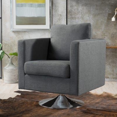 Holden Dark Gray Swivel Chair | Grey swivel chairs, Swivel chair .