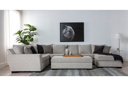 Delano Pearl 3 Piece Sectional With Right Arm Facing Chaise .