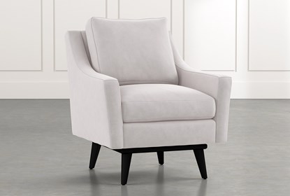 Devon II Light Grey Swivel Accent Chair | Living Spac