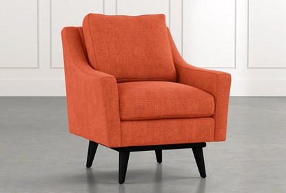 Devon II Orange Swivel Accent Chair | Living Spac