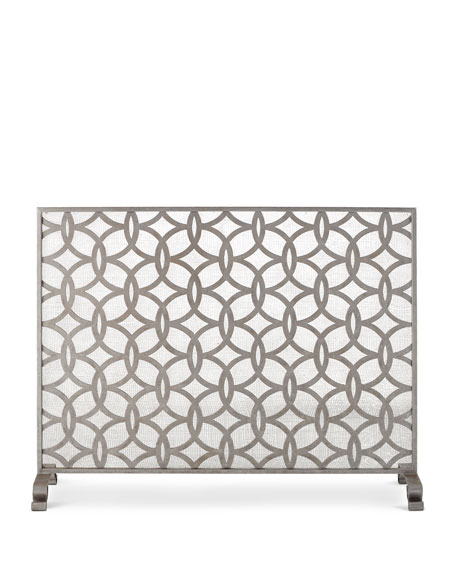 Circle & Diamond Geometric Single Panel Fireplace Scre